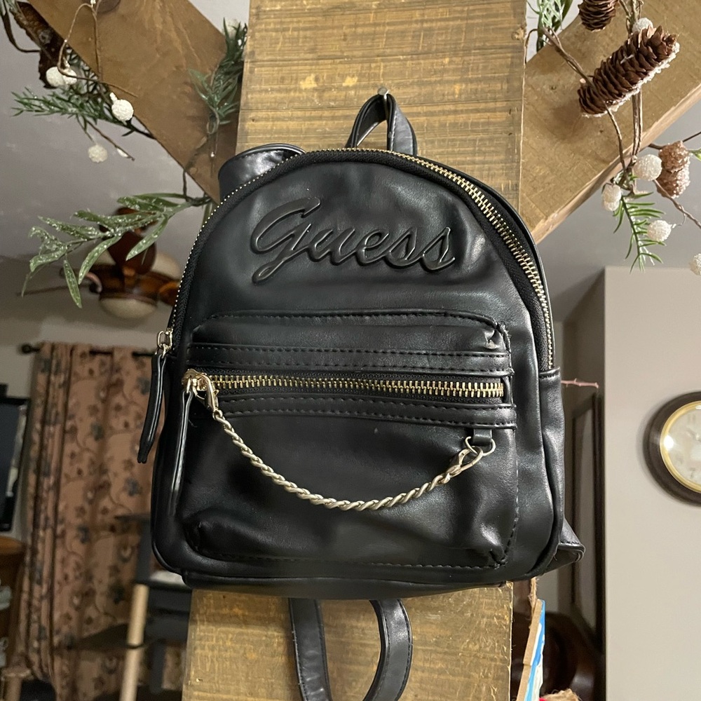 Black Leather Backpack